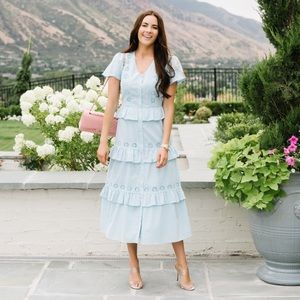 Rachel Parcell blue tiered midi dress